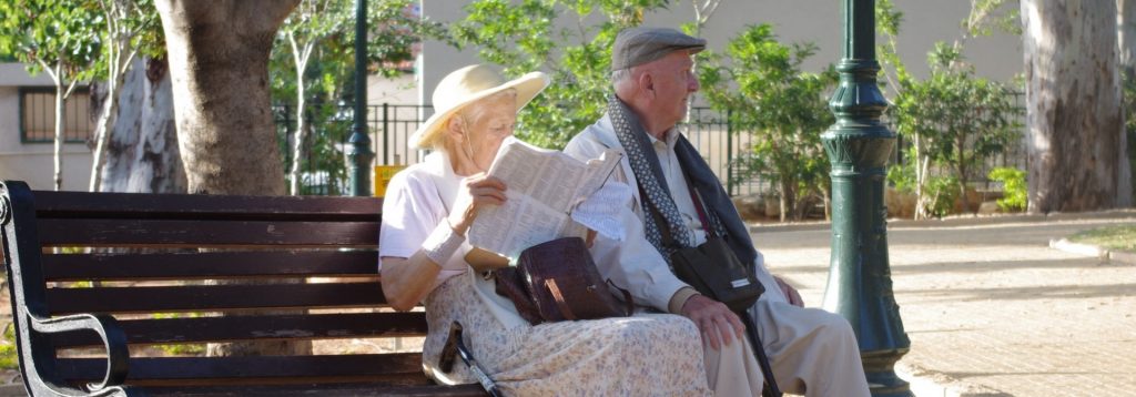 Park Couple Enjoy Love Old Age Retirement