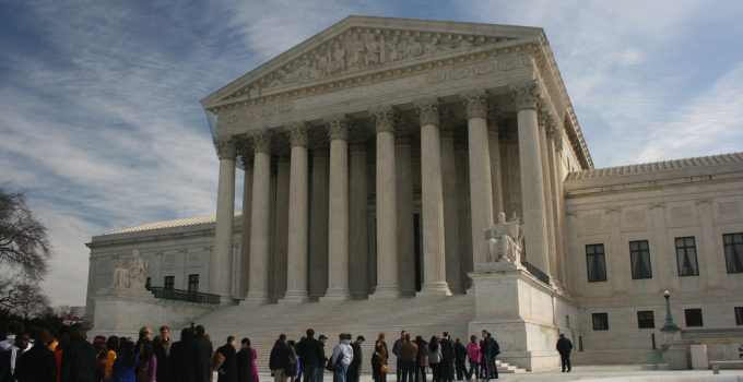 The US Supreme Court building, where justices have ruled that Trump's travel ban is constitutional